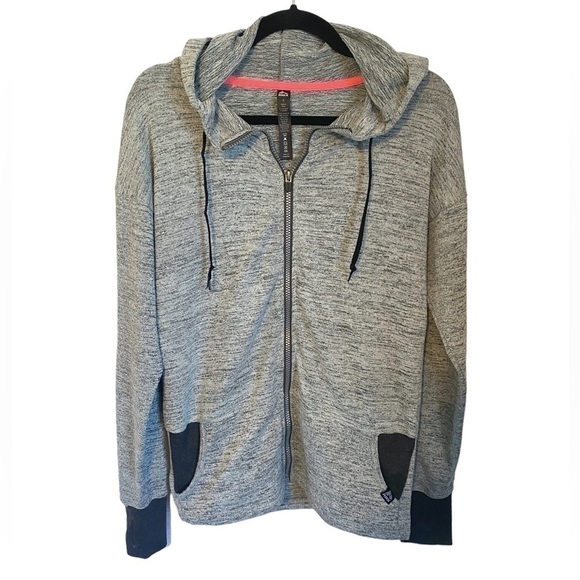 RBX Full  Zip Hooded Sweater Heathered Gray Ladies Sm - Picture 1 of 10